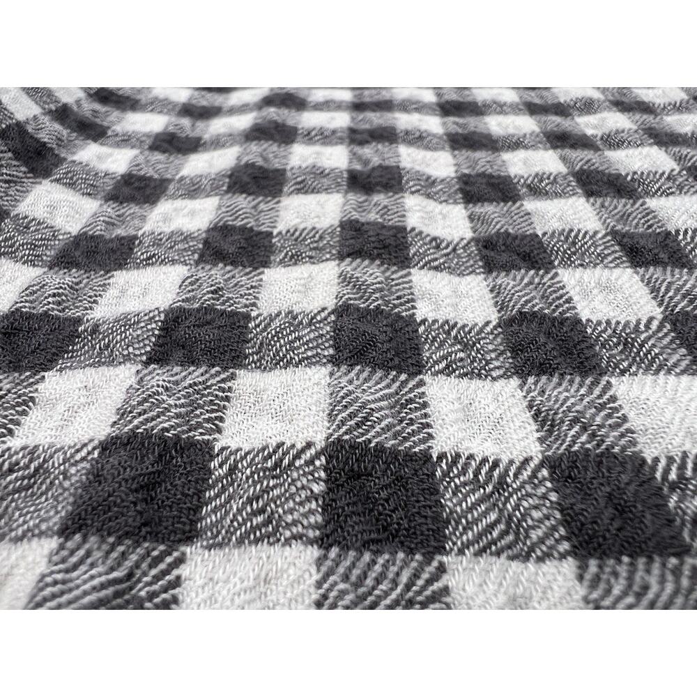Anthropologie Isadora Button Back Shirt XS Black White Gingham Soft Flannel - Picture 6 of 9